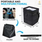 EcoNour Foldable Car Trash Bag Hanging, Garbage Bag and Waterproof Trash Can for Car, Leakproof Trash Can, SUV and Truck Seat Backs, Home, Office - Holds 2.5 Gallons (Black) - Image 4