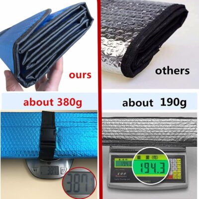 Car Sun Shade, Sun Protector,Foldable Front Window Shade-Thicken 5-Layer Bubble for Auto Windshield UV Protection and Heat Reflector 58"x 27.5" (Blue) - Image 8