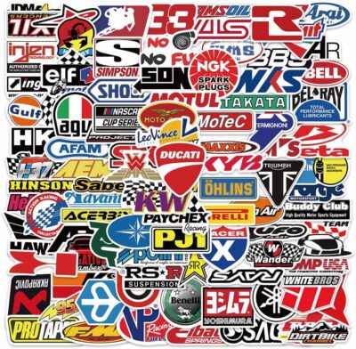 100Pcs Car & Moto Modified Brand Logo Series Sticker Pack Vinyl Stickers for Laptop,Car,Moto,Skateboard,Bike,Luggage Graffiti Decal for Friends,Children,Adults-Waterproof - Image 2