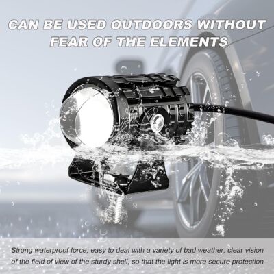 2PCS Motorcycle LED Driving Fog Lights, Super Bright White/Amber Motor Auxiliary LED Spotlights with 2 Switch, Waterproof Aux Motorcycle Headlight for Car Truck ATV Tractor (8-80v) - Image 4