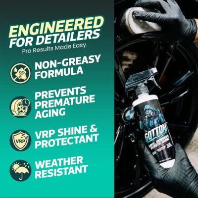 Gottom Vinyl, Rubber & Plastic Shine - 128oz, Cherry Vanilla Scent - VRP Gloss Dressing for Plastic, Car Interior & Tire Dressing, UV Protection, Plastic Restorer, Long-Lasting Gloss Finish - Image 4