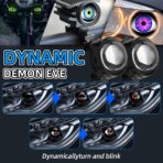 SUBPLUSIX Demon Eye Headlights for Motorcycles, 2PCS LED Dynamic Devil Eyes Light Kit with HD Lens, 31 Animated Eye Patterns, Universal 12-36V Eyeball Lights for Motorcycle, Car Accessories - Image 5