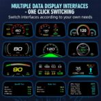 OBD2 Digital Speedometer for Car with Turn Indication, OBD2 & GPS Dual System, RPM, Water Temp, PSI, Volt, Mileage, 4 Alarm, Heads up Display HUD Projector MPH for Most 2008+ Sedan - Image 3