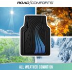 Road Comforts Car Floor Mats Full Set – Front & Rear Car Floor Mats with Aluminum Design, Anti-Slip Backing, All-Weather Protection, Trim-to-Fit Car Mats for Most Sedans, SUVs & Vans - - Blue - Image 4
