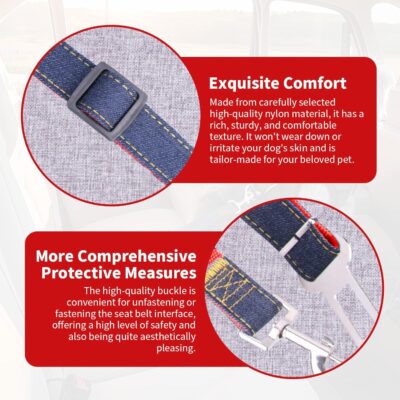 Adjustable Pet Seatbelt Leash for Car Dog Travel Harness Safety Leash Secure Car Restraint for Dogs and Pets - Image 4