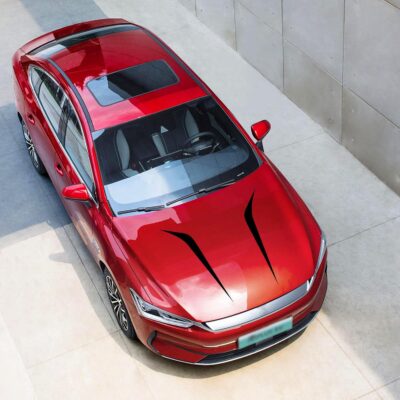 TOMALL 2pcs 39" Car Hood Stripe Sticker for Auto Racing Sport Body Side Skirt Roof Hood Bumper Stripe Decal Universal Vinyl Modified Decoration for SUV Off-Road Vehicles (Black) - Image 4