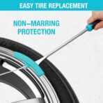 DURATECH 14.5" Steel Tire Spoons Tool Set, 24-Piece Tire Bar Removal Set with Rim Protectors, Valve Core Tools and Storage Bag, Tire Changing Iron Tool Kit for Motorcycle, Bicycle, ATV and Lawn Mower - Image 5