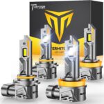 Latest H11/H9/H8 9005/HB3 Light Bulbs Combo, 12X 100,000LM Ultra-Bright, 360° Adjustable Quick Instal, 6500K White, 10-Year Long Service Life H11 9005 Fog Light with Cooling Fan, Pack of 4