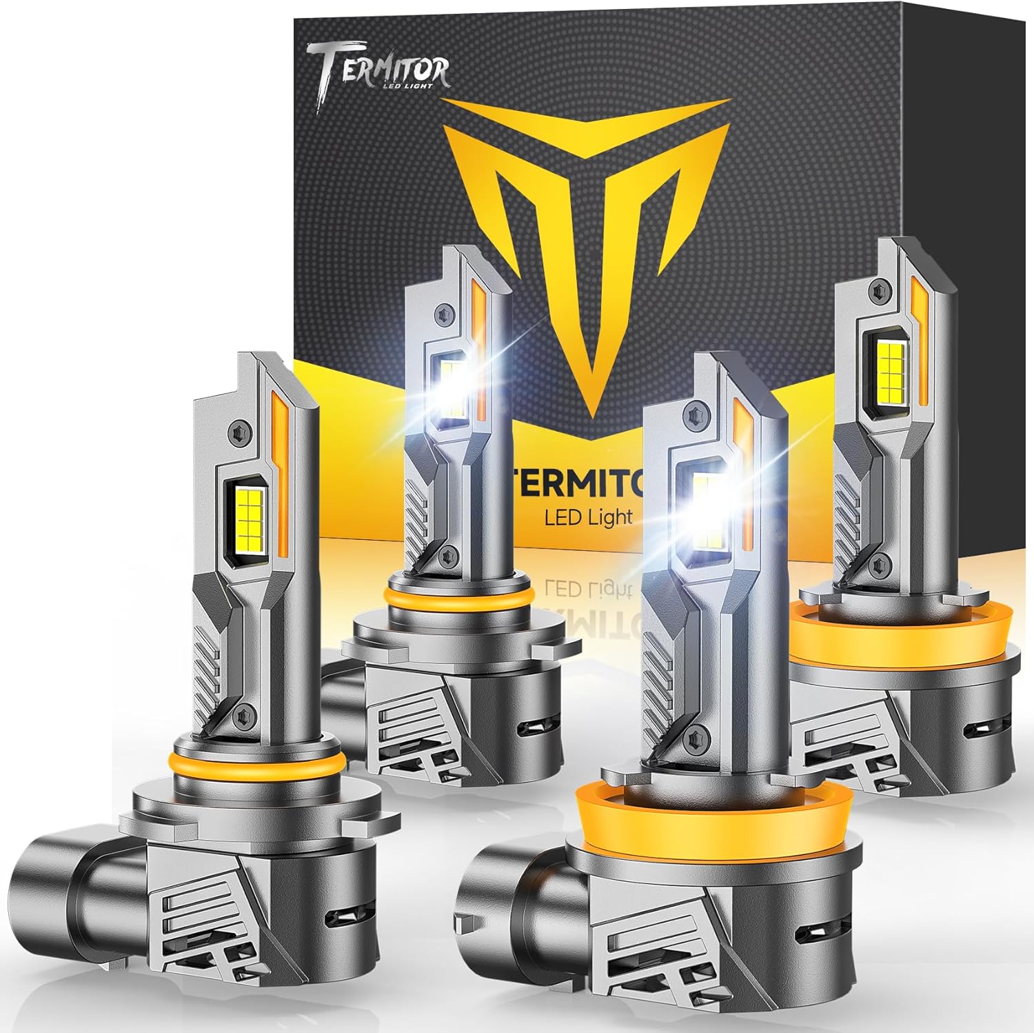 811WSjmGQfL._AC_SL1500_.jpg Latest H11/H9/H8 9005/HB3 Light Bulbs Combo, 12X 100,000LM Ultra-Bright, 360° Adjustable Quick Instal, 6500K White, 10-Year Long Service Life H11 9005 Fog Light with Cooling Fan, Pack of 4 - Image 1