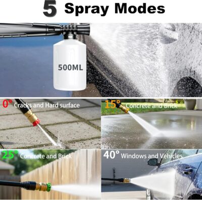 2026 Upgrade Pressure Power Washer 4800PSI w/4 Quick Connect Nozzles, Inlet Hose & Filter&500ML Soap Tank, High Cleaning Machine for Cars/Fences/Driveways/Patios/Home Cleaning,Blue - Image 3