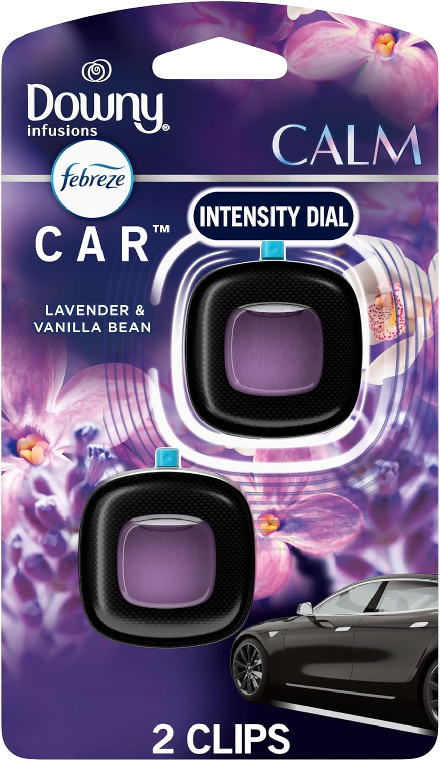 811ewNc5MkL._AC_SL1500_.jpg Febreze Car Vent Clip, Downy Calm Scent, 2 Count, 0.13 oz Total - Image 1