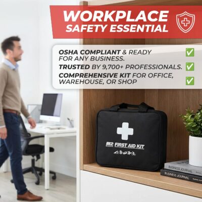 M2 BASICS Premium 300 Piece Professional First Aid Kit, 40 Unique Items, Durable Carry Bag for Home, Car, Business, Travel & Vehicle - Image 5