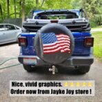 Spare Tire Cover, Black Wheel Cover with American US Flag PVC Leather Waterproof Dust-Proof Universal Fit for Jeep, Trailer, RV, SUV, Camper and Vehicle (15 Inch) - Image 6