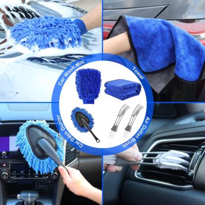 26Pcs Car Detailing Brush Set, Car Detailing Kit, Car Detailing Brushes, Car Cleaning Kit, Car Windshield Cleaning Tool, Professional Car Care kit - Car Wash Brush kit for Interior Exterior Wheels - Image 6
