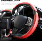 3 Pcs Carbon Fiber Car Steering Wheel Cover, Anti-Skid & Scratch-Proof,Segmented, Butterfly Thin Steering Wheel Cover Men/Women Universal Fit 14.5"-16" Wheel Covers for Cars/Truck/SUV - Image 5