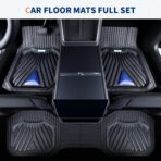 FLORICH Car Floor Mats, Heavy Duty Floor Mats for Cars, 3 Piece All-Weather Floor Mats with Anti-Slip Backing, Universal Trim-to-Fit, Waterproof Automotive Floor Mat for Cars Trucks SUV (Blue) - Image 4