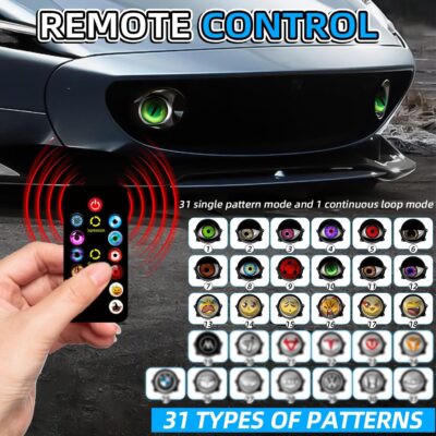 SUBPLUSIX Demon Eye Headlights for Motorcycles, 2PCS LED Dynamic Devil Eyes Light Kit with HD Lens, 31 Animated Eye Patterns, Universal 12-36V Eyeball Lights for Motorcycle, Car Accessories - Image 4