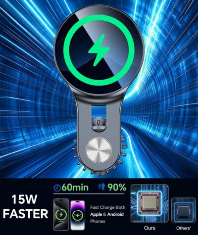 for 15W Magsafe Car Mount Charger【Long Arm】 Magnetic Wireless Car Charger Magsafe Charger Car Accessories Mag Safe Car Mount Holder Vent Magsafe Car Charger Mount for iPhone 16 Pro Max 15 14 13 Plus - Image 3