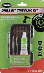 Slime 20502 Tire Plug Drill Bit Kit, All Drills Compatable, Easiest Tire Plug Option, (9-Piece Kit)
