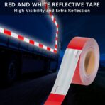 SWRT 2 Inch x 160 Feet DOT-C2 Reflective Tape Red White Reflective Tape Outdoor Waterproof Conspicuity Strong Adhesive Reflector Tape Warning Tape for Vehicles Trailers Boats Signs - Image 2