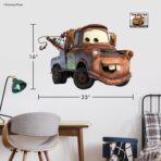 Disney Pixar Cars Wall Decals - 16" x 23" Tow Mater Vinyl Stickers for Bathroom Nursery Bedroom Decor - Peel and Stick Room Decorations - Image 5