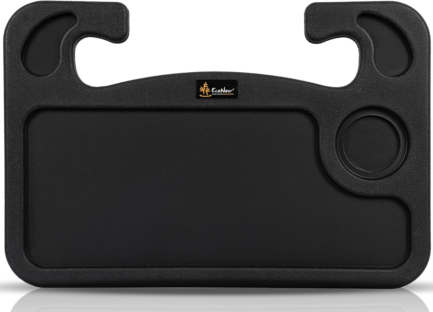 812aJ0Rc2xL._AC_SL1500_.jpg EcoNour 2 in 1 Car Steering Wheel Desk | Tray for Laptop Car Mount with Pen Holder | Desk Console for Car | Food Tray for Eating with Drinks Holder | Multipurpose Travel Car Accessories - Image 1