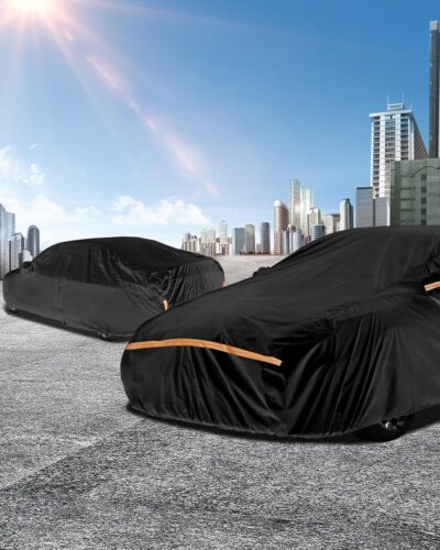 Car Cover Waterproof All WeatherCustom Fit for Chevy Camaro 2010-2025, Heavy Duty Outdoor Full Exterior Cover for Automobiles, Sun Rain UV Dust Snow Protection with Door Zipper-Black - Image 8