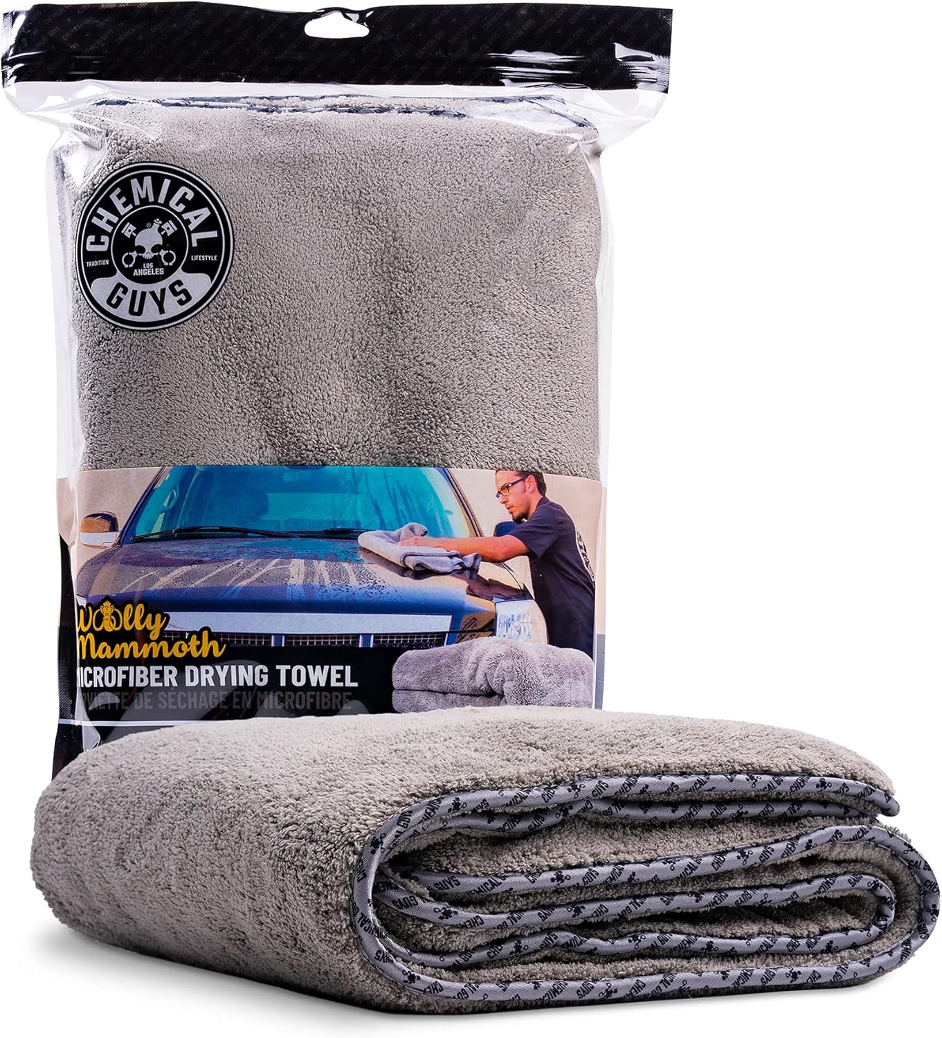 812hkcaaMTS._AC_SL1500_.jpg Chemical Guys Woolly Mammoth Large Microfiber Drying Towel - 36 x 25 Inch Gray, Ultra Plush Super Absorbent Car Drying Towel for Cars, Trucks, SUVs, Motorcycles, RVs, and Auto Detailing - Image 1