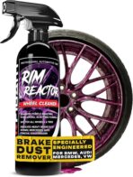 Carfidant Rim Reactor Wheel Cleaner Spray – No Scrub Formula with Purple Iron Remover Reaction – Removes Brake Dust & Grime – Safe for All Wheels (Aluminum, Chrome, Black) – pH Neutral – 16oz