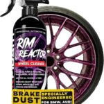 Carfidant Rim Reactor Wheel Cleaner Spray – No Scrub Formula with Purple Iron Remover Reaction – Removes Brake Dust & Grime – Safe for All Wheels (Aluminum, Chrome, Black) – pH Neutral – 16oz