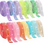 15 Yards Self Adhesive Rhinestone Strips, Rhinestone Ribbons Self Adhesive, Diamond Crystal Bedazzling Strips Glitter Bling Rhinestones Tape Stickers for Crafts, Fabric, Car, Shoes, Décor