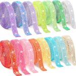 15 Yards Self Adhesive Rhinestone Strips, Rhinestone Ribbons Self Adhesive, Diamond Crystal Bedazzling Strips Glitter Bling Rhinestones Tape Stickers for Crafts, Fabric, Car, Shoes, Décor