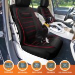 Universal Fit Premier Leatherette Seat Covers - Full Set - Red - Image 4