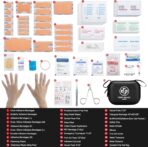 Mini First Aid Kit - 150 Piece Small Waterproof Hard Shell Medical Kit for Home, Car, Travel, Camping, Truck, Hiking, Sports, Office, Vehicle & Outdoor Emergencies (Black) - Image 3