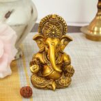 TIED RIBBONS Ganesh Statue for Car Dashboard | Resin, 3.7 inch | Gold Ganesha Statue for Home, Office, Desk, Pooja | Baby Ganesha Statues | Pongal Decorations | Indian Decor - Image 8