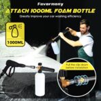 Portable Compact Pressure Cleaner, Power Cleaner with 33FT Flexible Extension Hose, 3 Nozzles, Foam Cannon for Cars, Patios, Driveways - Image 4