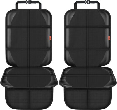 Car Seat Protector,Auto Car Seat Protectors Baby Carseat Waterproof & Durable 600D Fabric for Child Baby Car Seat Mat Vehicle Pet Cover 2 Storage Pockets (2 Pack) - Image 2