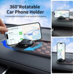 Universal Anti-Slip Car Dashboard Mat with 360° Rotating Phone Holder – Multi-Functional Organizer Pad for Phones, Sunglasses, Keys, and Daily Essentials (Gray Black) - Image 2
