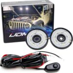 iJDMTOY 22-Diode 2-1/4-Inch LED Circle Under Hood, Truck Bed, Cargo Area Illumination Lighting Kit w/Relay On/Off Switch, Universal Fit for Car Truck SUV