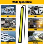 Linkstyle 12PCS 12V LED Interior Light Bar, Waterproof 28 LEDs COB Strip Light Super Bright Lights for Truck Boat Bike RV, White - Image 7