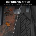 CAR PASS Heavy Rubber Car Floor Mats, Deep Waterproof Car Mats All Weather, Universal Trim-to Fit Automotive Floor Mats for Car SUV Truck Van, Durable Floor Liners Solid Black - Image 6