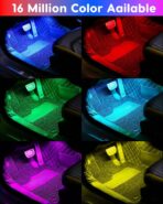 Car LED Lights Interior, RGB Under Dash Foot Well Lighting Kit with DIY Mode, Mult-Color Light for Car with APP Control and Button Control, Music Sync USB 5V DC - Image 5