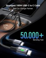 INIU Car Charger, Cigarette Lighter USB Charger Total 60W, 12V USB Socket with [1m] 100W Type C Cable Fast Charge, Car Phone Charge Adapter for iPhone 17 16 Samsung Laptops Switch 2 Car Accessories - Image 4