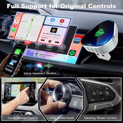 2026 Wireless Carplay Adapter, Universal for Apple iPhone & Android, Plug & Play, Portable Design with USB-A/Type-C Port - Image 2