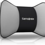 Samsonite Neck Pillow for Car – Ergonomic Memory Foam Headrest Cushion – Car Seat Support for Driving Comfort – Compact Neck Rest – Travel Pillow for Long Road Trip, Grey
