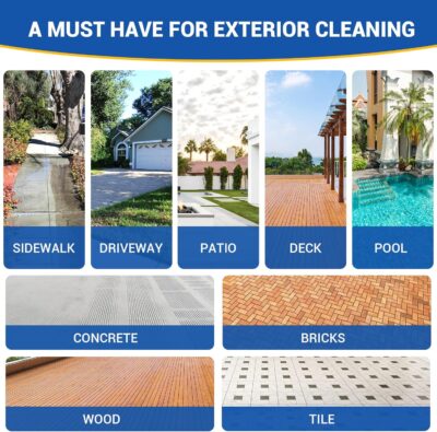 MEKOH 14" Pressure Washer Surface Cleaner 4500PSI, 4 Wheels Stainless Steel Power Washer Attachment for Driveway Sidewalk Patio Concrete, 1/4'' Quick-Connect, 1 Extension Wand & 2 Replacement Nozzles - Image 9