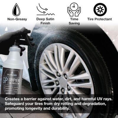 Suds Lab GP - Graphene Tire Protectant, Gloss Car Wheel Protectant, Dressing, and Coating for a Like-New Look, Black Satin Spray Tire Polish, 32 oz - Image 2