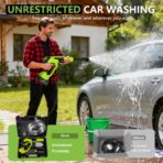KEPEAK Cordless Pressure Washer, 1450PSI Portable Power Washer with 6-in-1 Nozzle, 21V Hand Held Pressure Washer with 2 Batteries, Electric Power Cleaner for Car, Garden, Home - Image 2