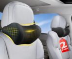 2-Pack Car Neck Pillow: Ergonomic Memory Foam Car Headrest Pillow, Neck Support Pillow for Long Drives, Headrest Support Cushion for Pain Relief, Universal Fit for Cars, SUVs & Trucks – Black