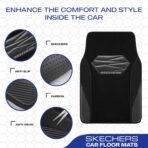 Skechers Car Floor Mats,Waterproof Universal Fit Car Mats,Faux Leather Car Floor Mats,Carbon Floor Mats for Cars with Anti-Slip Skechers Heel Pad Fit for SUV,Vans,Sedans,Trucks,Black - Image 4